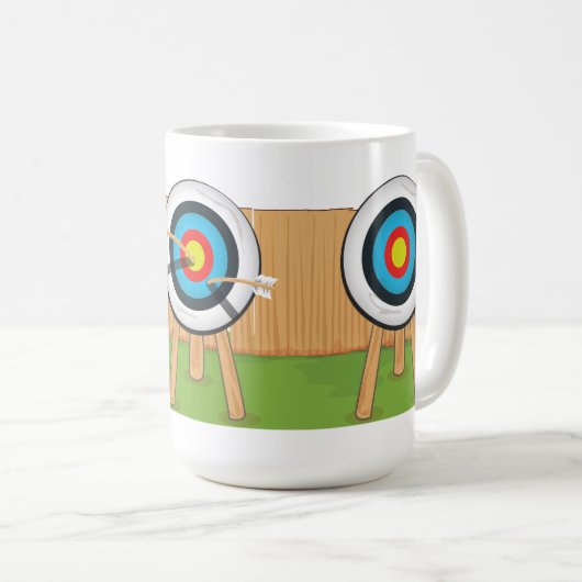 Bogenschießen Kaffeetasse (VorderseiteRechts)