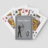 Bogenschießen Männliche Bogenschützen-Silhouette u Spielkarten (Rückseite)