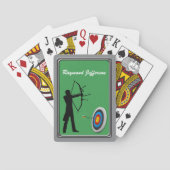 Bogenschießen Männliche Bogenschützen-Silhouette u Spielkarten (Rückseite)