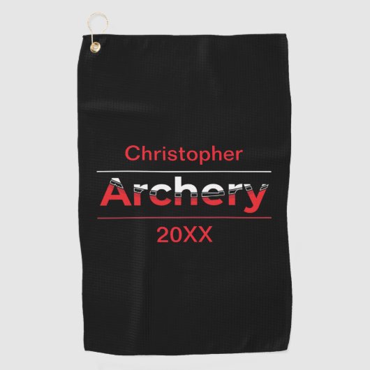 Bogenschießen Minimalistisch Moderne Kunst - Grafi Golfhandtuch (Vorderseite)