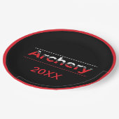 Bogenschießen Minimalistisch Moderne Kunst - Grafi Pappteller (Schrägansicht)