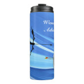 Bogenschießen mit Archer und Ziel Eleganter Hinter Thermosbecher (Vorderseite)