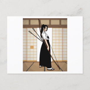 Bogenschießen mit Bow und Pfeil Postkarte