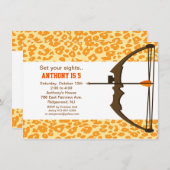 Bogenschießen mit farbiger Camouflage zum Geburtst Einladung (Vorne/Hinten)