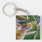 Bogenschießen-Mouse Bow & Arrow Wasserfarbe Kunst Schlüsselanhänger (Vorderseite)