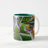 Bogenschießen-Mouse Bow & Arrow Wasserfarbe Kunst Zweifarbige Tasse (VorderseiteRechts)