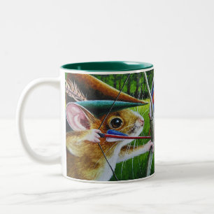 Bogenschießen-Mouse Bow & Arrow Wasserfarbe Kunst Zweifarbige Tasse