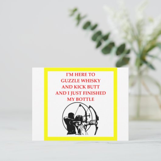 Bogenschießen Postkarte (Stehend Vorderseite)