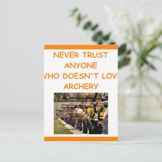 Bogenschießen Postkarte (Stehend Vorderseite)