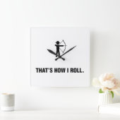 Bogenschießen Quadratische Wanduhr (Zuhause)