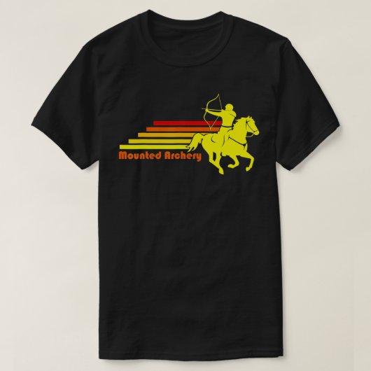 Bogenschießen Retro Reittier T-Shirt (Design vorne)