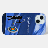 Bogenschießen - Silhouette einer Bogenschützin und Case-Mate iPhone Hülle (Rückseite (Horizontal))
