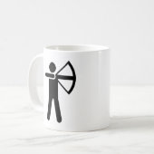 Bogenschießen-Symbol Kaffeetasse (Vorderseite Links)