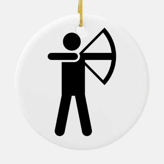 Bogenschießen-Symbol Keramikornament (Hinten)