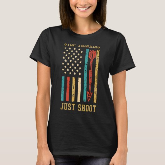 Bogenschießen und Bogenschießen der US-Flagge T-Shirt (Vorderseite)