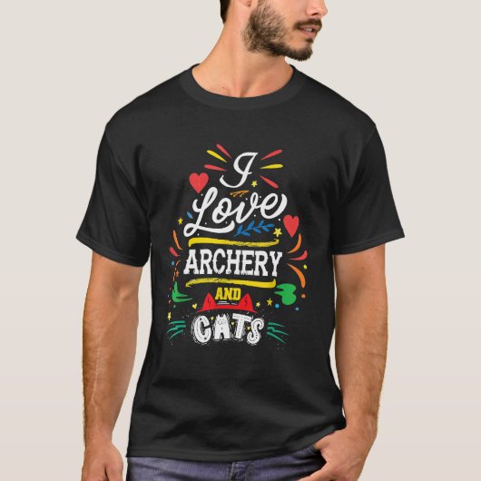 Bogenschießen und Katzen der Liebe T-Shirt (Vorderseite)