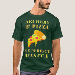 Bogenschießen und Pizza-Lifestyle T-Shirt