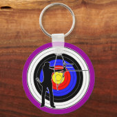 Bogenschießen und Ziel 01 Schlüsselanhänger (Vorderseite)