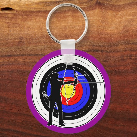 Bogenschießen und Ziel 01 Schlüsselanhänger (Vorderseite)