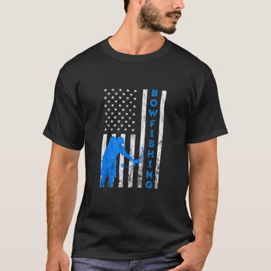 Bogenschießen USA Fisch Bogenschießen Flagge Ameri T-Shirt (Vorderseite)