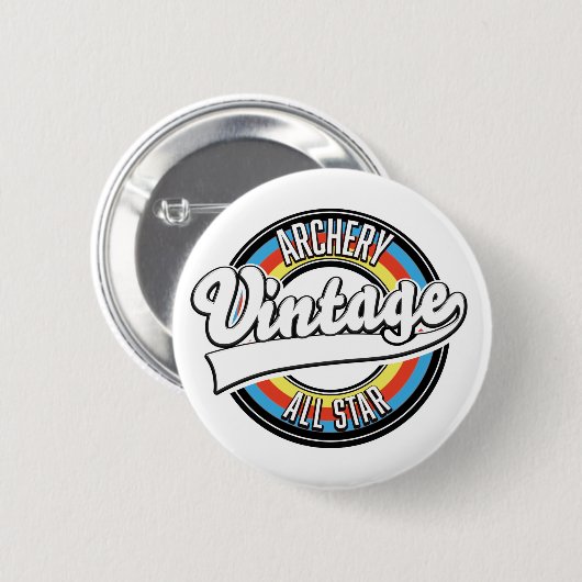 Bogenschießen Vintages Allstar-Logo Button (Vorne & Hinten)