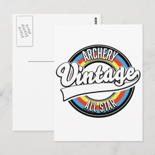 Bogenschießen Vintages Allstar-Logo Postkarte (Vorne/Hinten)