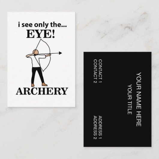 Bogenschießen Visitenkarte (Vorne/Hinten)