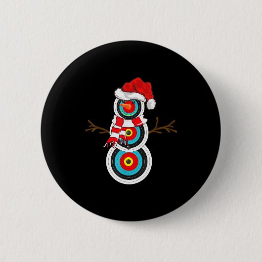 Bogenschießen Weihnachtsgeschenk Santa Hut Schneem Button (Vorderseite)