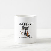 Bogenschießen, weil Mord falsch ist Funny Cat Arch Kaffeetasse (Mittel)