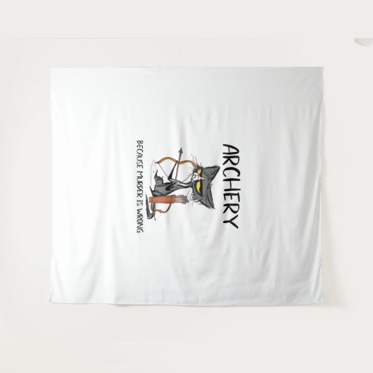 Bogenschießen, weil Mord falsch ist Funny Cat Arch Wandteppich (Vorderseite (Horizontal))