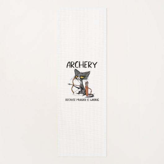 Bogenschießen, weil Mord falsch ist Funny Cat Arch Yogamatte (Vorderseite)