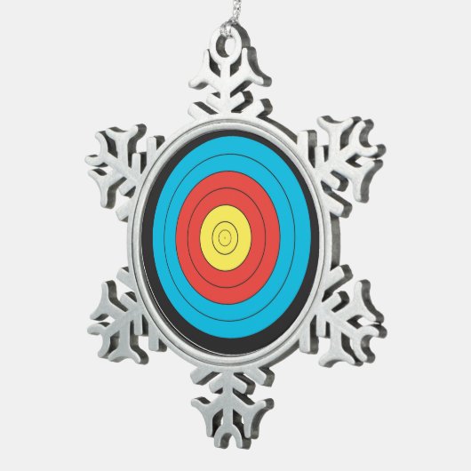 "Bogenschießen-Ziel" Entwurfsgeschenke und Schneeflocken Zinn-Ornament (Rechts)