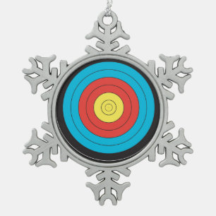 "Bogenschießen-Ziel" Entwurfsgeschenke und Schneeflocken Zinn-Ornament