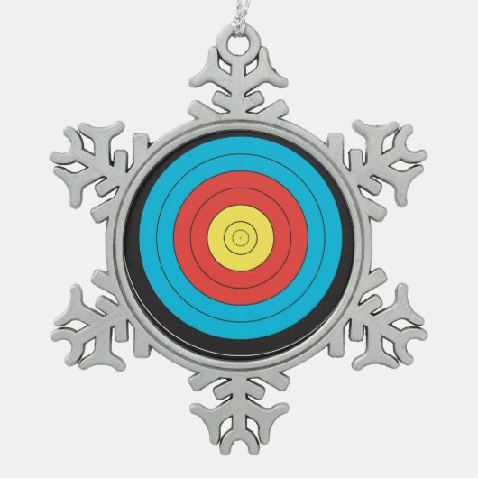 "Bogenschießen-Ziel" Entwurfsgeschenke und Schneeflocken Zinn-Ornament (Vorderseite)