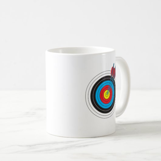 Bogenschießen-Ziel mit Pfeilen Kaffeetasse (VorderseiteRechts)