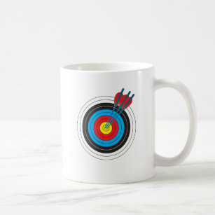 Bogenschießen-Ziel mit Pfeilen Kaffeetasse