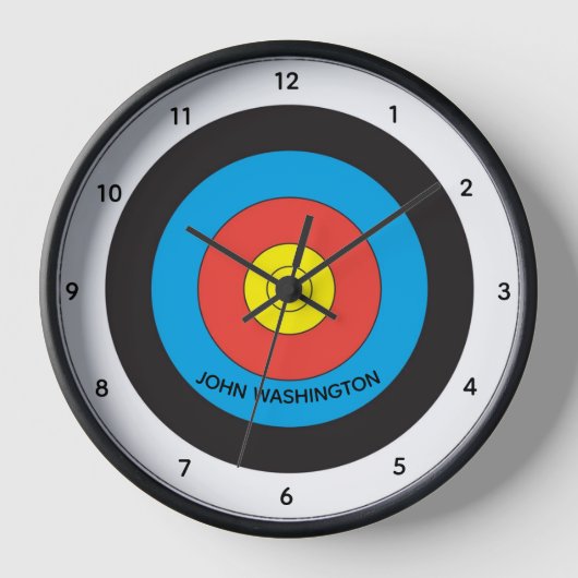 Bogenschießen-Ziel-personalisierte Wand-Uhr Wanduhr (Vorderseite)
