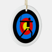 Bogenschießen-Ziel und Bogenschütze Keramikornament (Rechts)