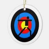 Bogenschießen-Ziel und Bogenschütze Keramikornament (Links)