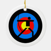 Bogenschießen-Ziel und Bogenschütze Keramikornament (Hinten)