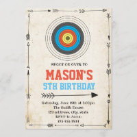 Bogenschießengeburtstags-Party Einladung