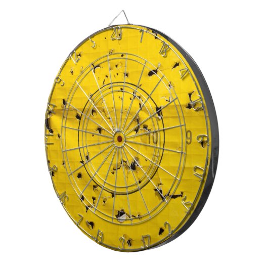 Bogenschießenziel nah oben mit vielen Pfeillöchern Dartscheibe (Vorderseite rechts)