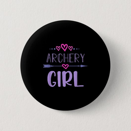 Bogenschießmädchen - Archer-Zitat Niedlicher Herz- Button (Vorderseite)
