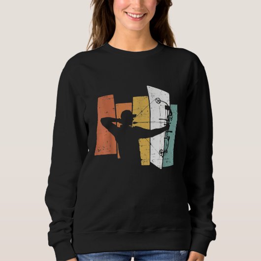 Bogenschießpfeil Bogen Vintage Retro Sweatshirt (Vorderseite)