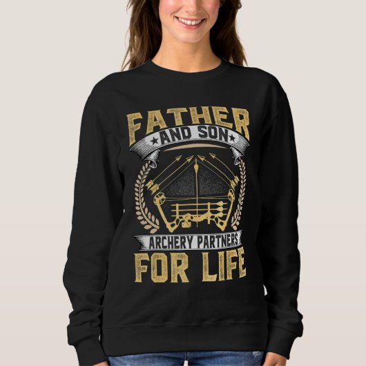 Bogenschütze Bogenschießen    Vater und Sohn Bogen Sweatshirt (Vorderseite)