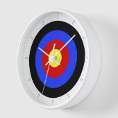 Bogenschütze, die einen Gelben Bullseye-Bogenschüt Uhr (Winkel)