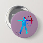 Bogenschütze in der Farbe - Knopf Button (Vorne & Hinten)