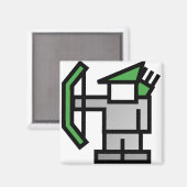 Bogenschütze in Grün Magnet (Vorderseite/Rückseite)