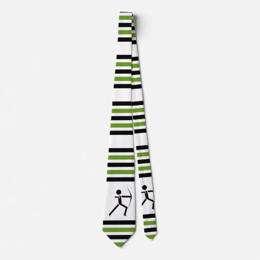 Bogenschütze mit schwarzem Bogen, grünem Bogenschi Krawatte (Vorderseite)
