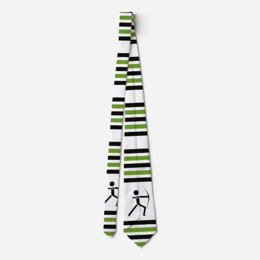 Bogenschütze mit schwarzem Bogen, grünem Bogenschi Krawatte (Rückseite)